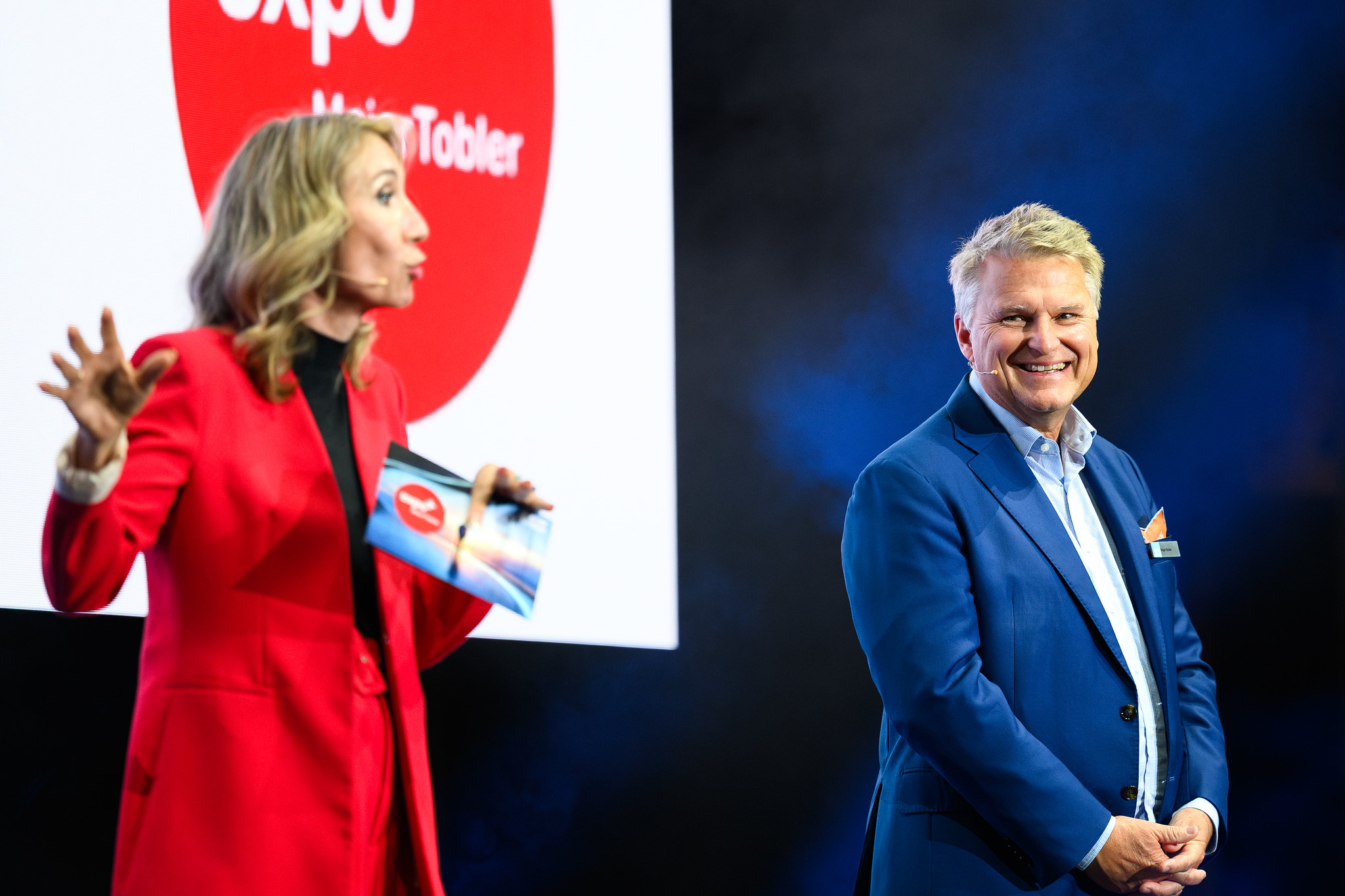 Moderatorin Tamara Cantieni im Gespräch mit Meier-Tobler-CEO Roger Basler.